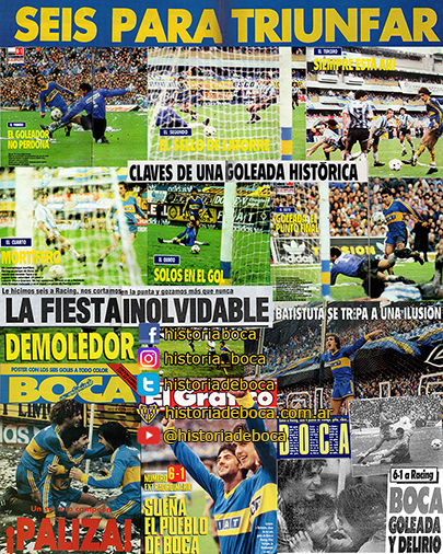 Boca goleó 6-1 a Racing