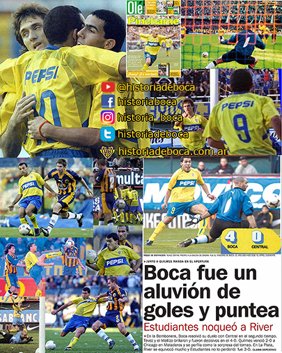 Boca goleó 4-0 a Central