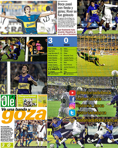 Boca goleó 3-0 a Vasco Da Gama
